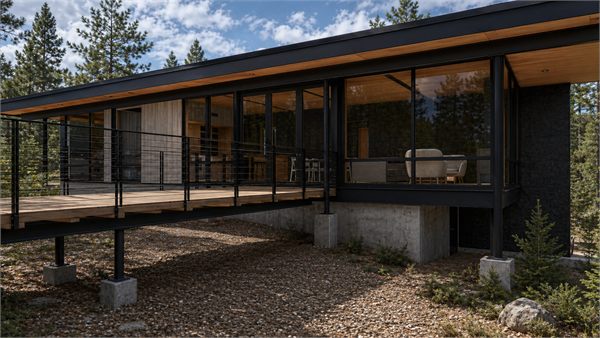 The Point private deck and wooded rear exterior