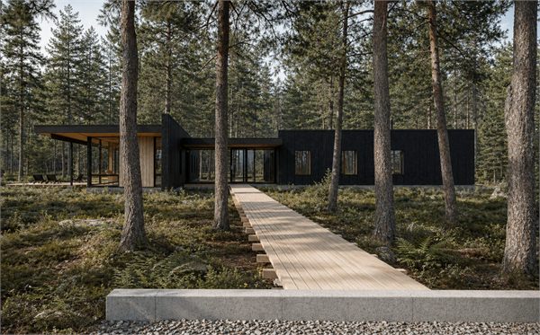 The Pines cabin front exterior