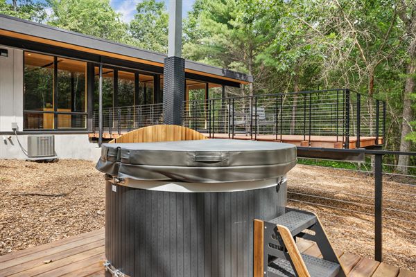 The Point private wood-fired hot tub and outdoor wellness area